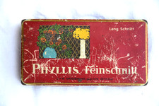 alte antike Tabakdose Phyllis Feinschnitt Lang Schnitt Brüggemeyer Blechdose