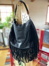 Schultertasche schwarzes Leder