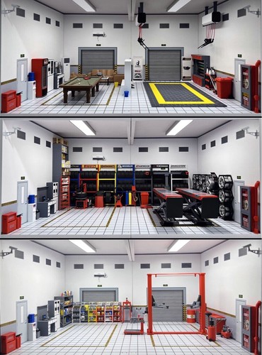 Diorama auto reparatur - 1:18,