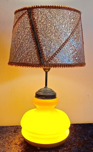 Tischlampe 70er glasfuß - tischlampe,