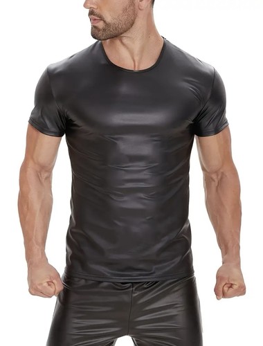 Herren kunstleder shirt - pu,