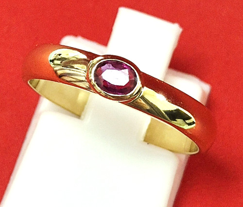 Rubin dame goldring karat - rubin,