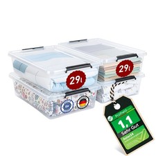 Aufbewahrungsbox mit Deckel Unterbettbox mit Rollen 4er Set Spielzeugkiste Box