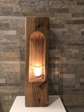 Windlicht Laterne Eiche Altholz 50cm Holzbalken Skulptur Unikat Lampe Säule Deko