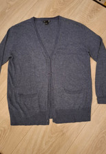 H&M Strickjacke Feinstrickjacke S hellgrau