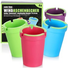 4x Aschenbecher für draußen - Windaschenbecher - Sturmaschenbecher