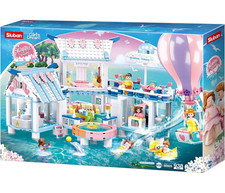 SLUBAN Klemmbausteine Villa mit Pool am Meer Mega Set M38-B0929 Heißluftballon