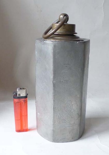 Orig biedermeier zinn flasche - orig.,