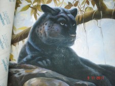 Oll gemalde 60x90black panter - oll,