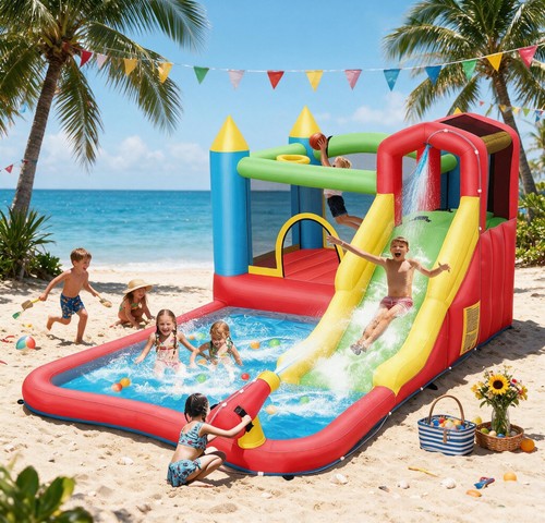 Aufblasbare wasserrutsche - aufblasbare,