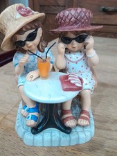 Goebel Figur Kim Anderson, Vintage 2 im Café-ca. 14cm-TOP Zustand sehr selten! 