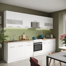 KÜCHE KÜCHENZEILE EINBAUKÜCHE KÜCHENBLOCK KÜCHENSCHRÄNKE - ALINA, WEIß MATT