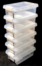 Aufbewahrungsbox mit Deckel 6er Set 0,8 Liter Kunststoffbox Plastikbox Box