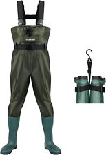 Wathose Anglerhose Hose mit Stiefel Watstiefel Teich Gummi PVC Nylon Größe 39