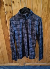 Longsleeve Loesdau Black Forest Größe M schwarz Pferdeprint Pullover Mesh 