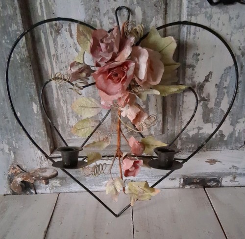 Wandkerzenhalter herz 30cm - wandkerzenhalter,