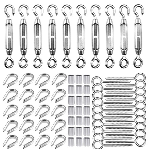 2mm edelstahl seilspanner - edelstahl, set