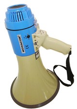 Megafon Megaphon MONACOR Tröte Sprachrohr WM mit Sirene 45W Laut & Leise