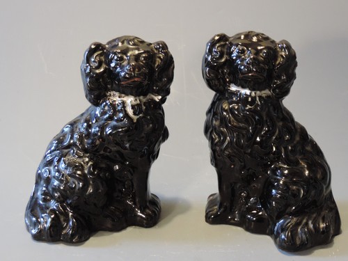 Paar kaminhunde aus irdenware - kaminhunde,