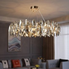 Luxus Gold Kristall Kronleuchter,Moderne K9 Kristall Regentropfen Deckenleuchte