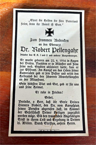 Sterbebild weltkrieg pio - sterbebild,