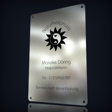 EDELSTAHL FIRMENSCHILD MIT