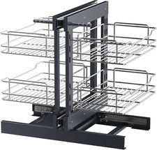 Küchenschrank Organizer 800mm - Ausziehbar Blinde Ecke, 2-stöckig Links/Rechts