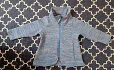 Fleece- Strickjacke, Blau Meliert, Größe 92-98 Von Elkline