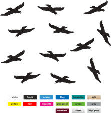 12-tlg. Vögel Vogelschutz 05 Aufkleber Fenster Sticker Glasschutz Wintergarten