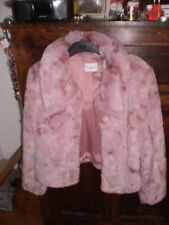 TUZZI  Faux Fur Jacke Fake Fur Kunstfelljacke Y2K Vintage Altrosa Gr. L TOP!