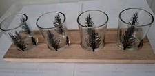 Teelichthalter Holz/Glas Tischdekoration