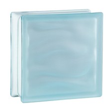 BM Glasbausteine AQUA Hellblau zweiseitig satiniert, 19 x 19 x 8 cm - 6 Stück