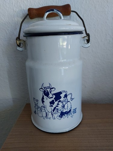Emaille milchkanne blau - emaille, blau-