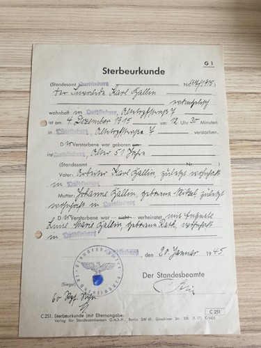 Urkunde militaria wk2 - urkunde,