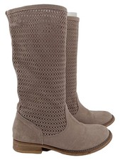 MISTER MINIT Damen Stiefel Gr. 39 Beige Perforiert Lochmuster Casual