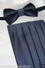 Kummerbund / Bauchbinde Fliege / bow tie Set dunkelblau