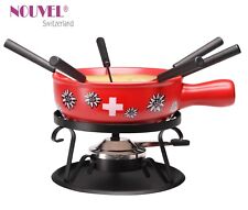 Käsefondue-Set 6 Pers. Nouvel  SWISS EDELWEISS rot 22 cm Limited Edition