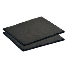 Kesper Schieferplatte Untersetzer 2x Servierplatte Buffetplatte Tischdekoration