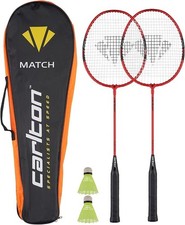 Badmintonset für 2 Spieler Badminton 2x Schläger 2x Bälle Tasche Carlton Match 2