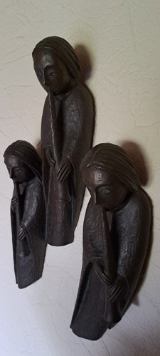 Bronzegruppe wandrelief drei - wandrelief, "drei