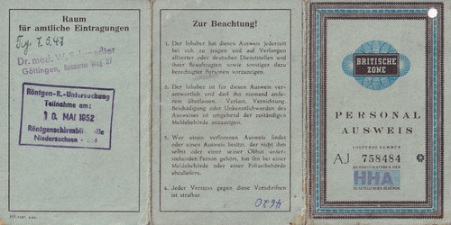 Personal ausweis 1947 - personal,