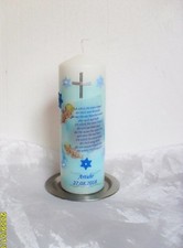 Taufkerze/Kommunionkerze Konfirmation Junge,Mädchen mit Spruch,Engel!♥