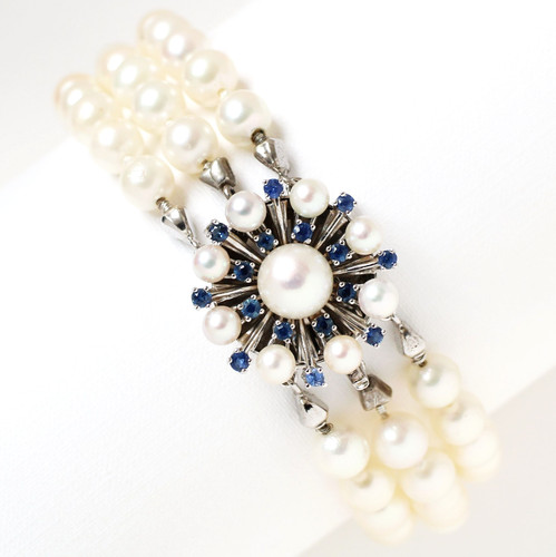 Perlenarmband dreireihig akoya - dreireihig,