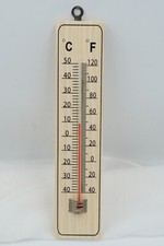 Thermometer - Holz- für drinnen / außen - Temperaturmesser mit Skala NEU OVP