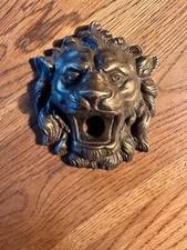 Haustürklingel Messing hochwertig massiver Löwenkopf für Klingel  - Antik Stil