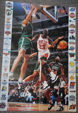 Michael Jordan - 1996 XXL Poster Chicago Bulls - mit allen Club-Logos - super !!