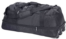 XXL Rollenreisetasche 100-135 Liter Reisetasche faltbar mit Tasche in Schwarz