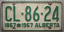Alberta Nummernschild Kanada Kennzeichen 1867 1967 Canada Vintage License Plate