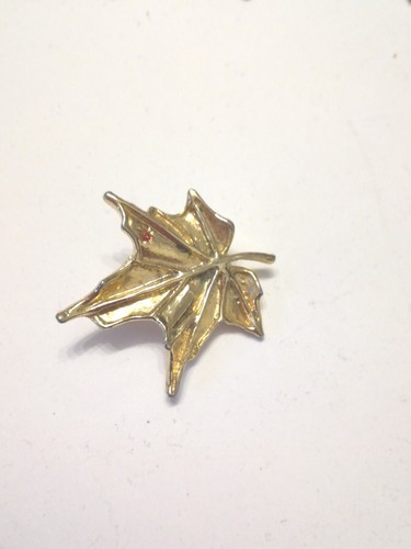 Alte brosche blatt gold farben - gold,