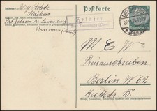 Landpost Zelasen über Lauenburg (Pommern) 22.11.35 auf Postkarte
